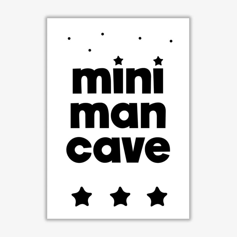 Mini man cave black modern fine art print, framed childrens nursey wall art poster