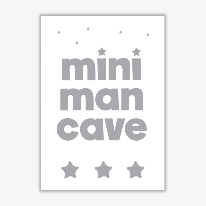 Mini man cave grey modern fine art print, framed childrens nursey wall art poster