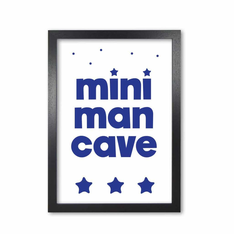 Mini man cave navy modern fine art print, framed childrens nursey wall art poster