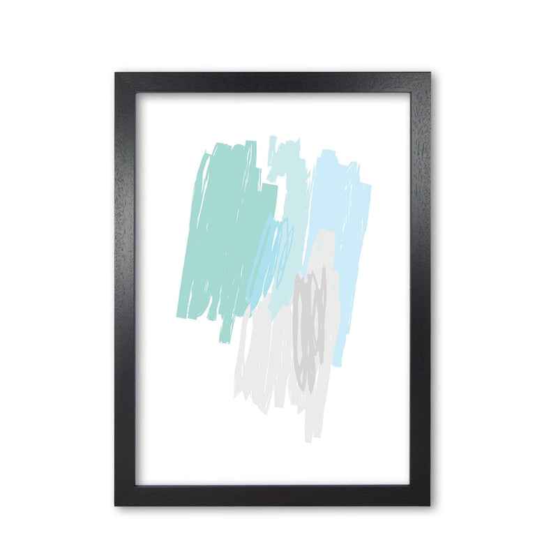 Mint scribbles abstract drawings modern fine art print