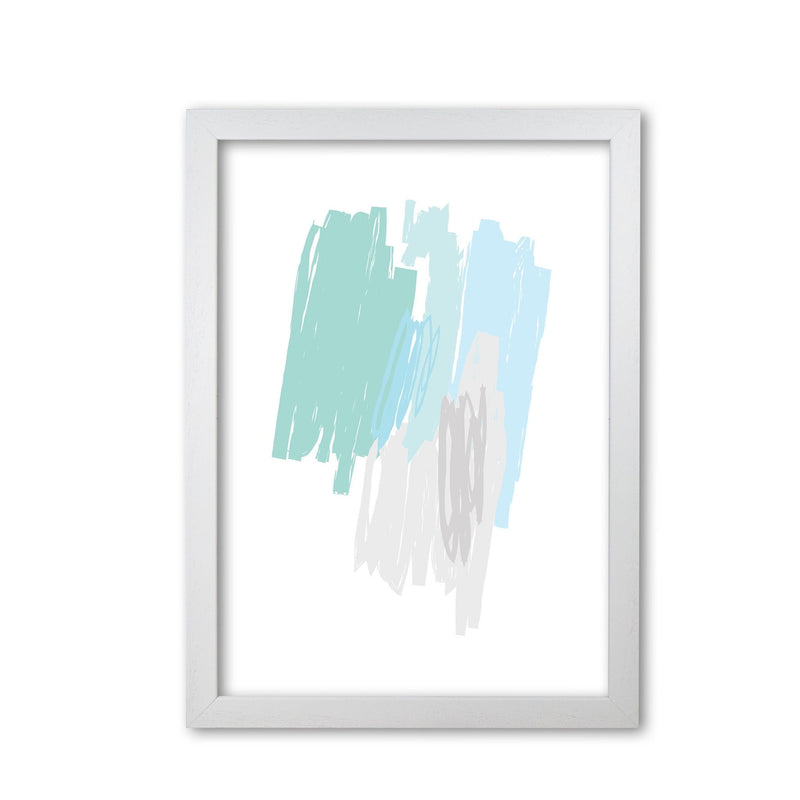 Mint scribbles abstract drawings modern fine art print