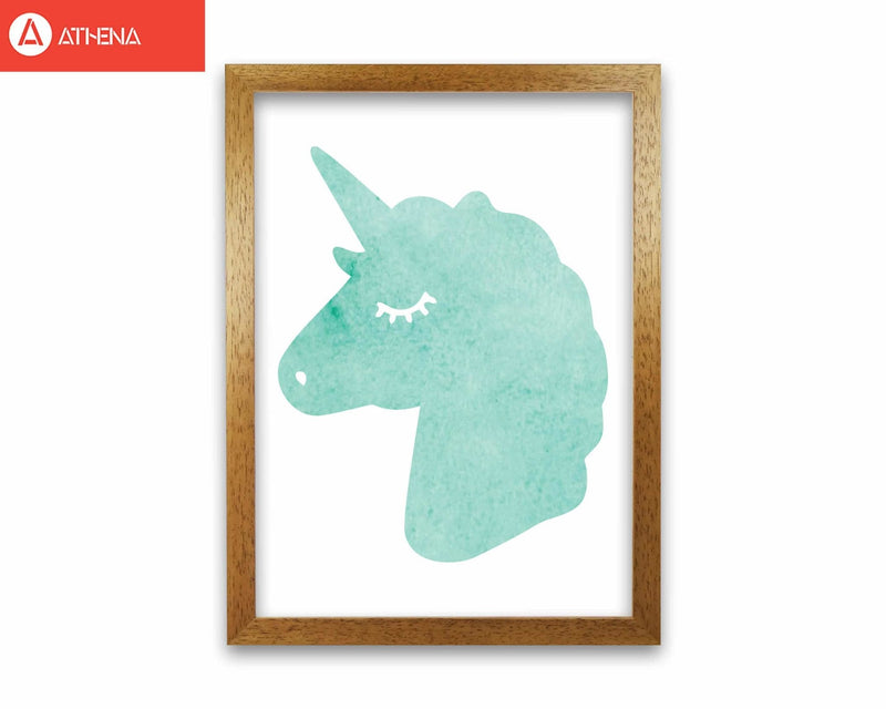 Mint unicorn head modern fine art print