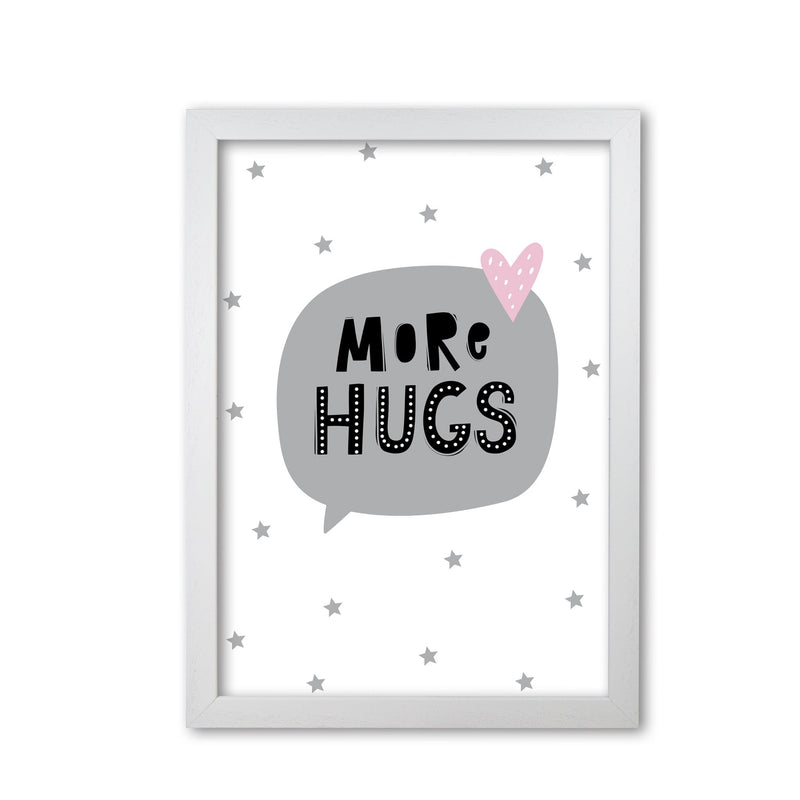 More hugs speech bubble modern fine art print, framed typography wall art