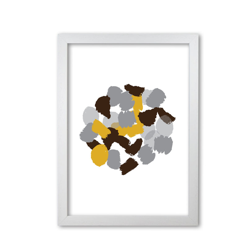 Mustard abstract paint splodge modern fine art print