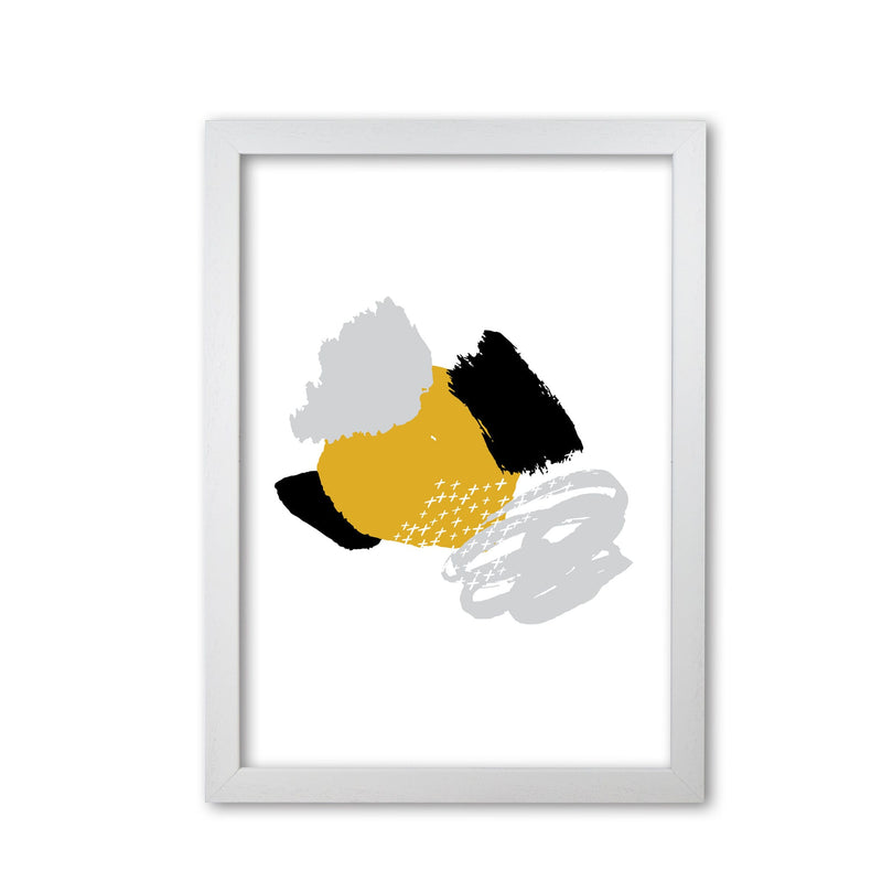 Mustard and black mismatch abstract modern fine art print