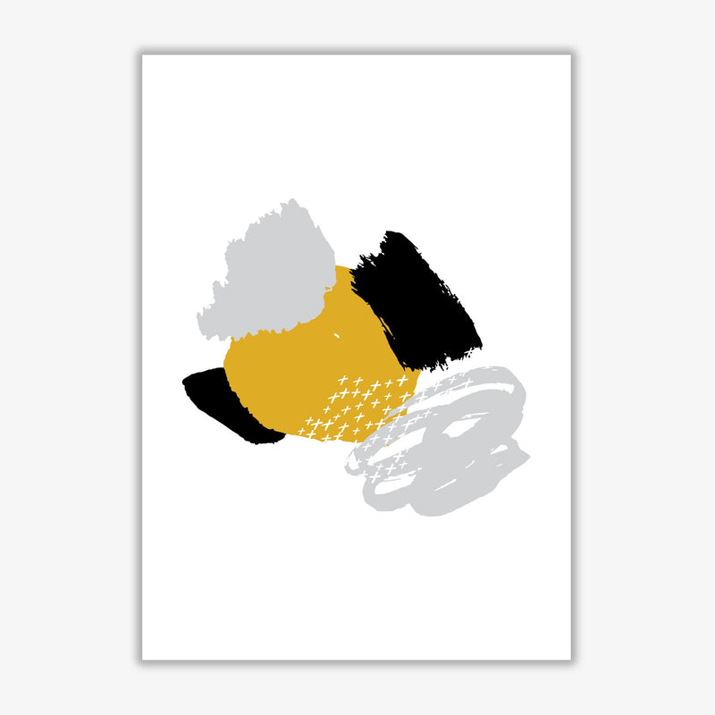 Mustard and black mismatch abstract modern fine art print