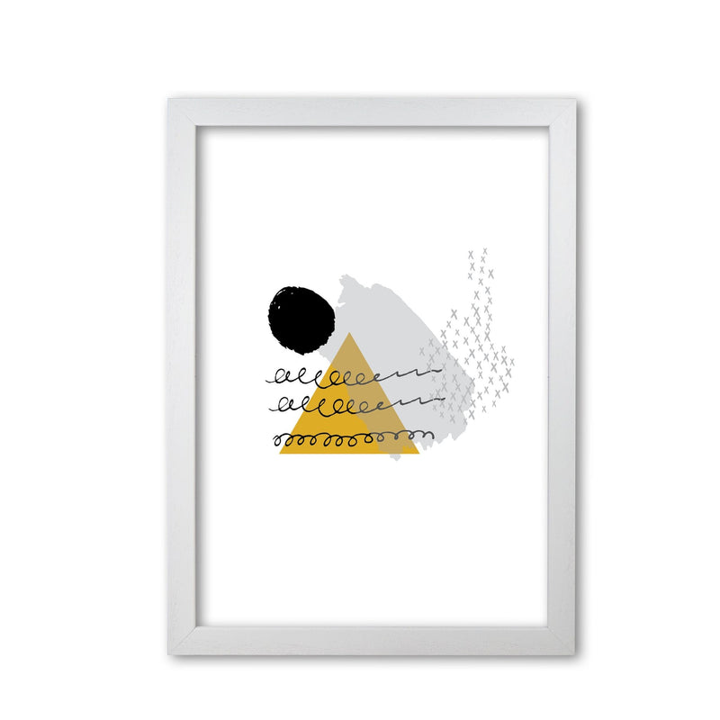 Mustard and black mountain sun abstract modern fine art print
