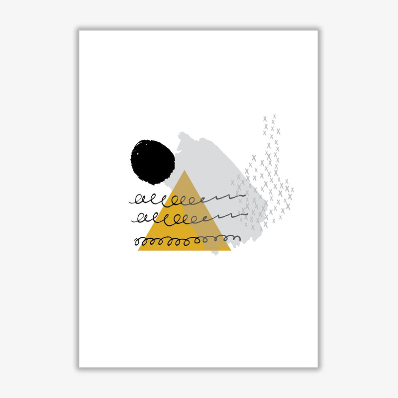 Mustard and black mountain sun abstract modern fine art print