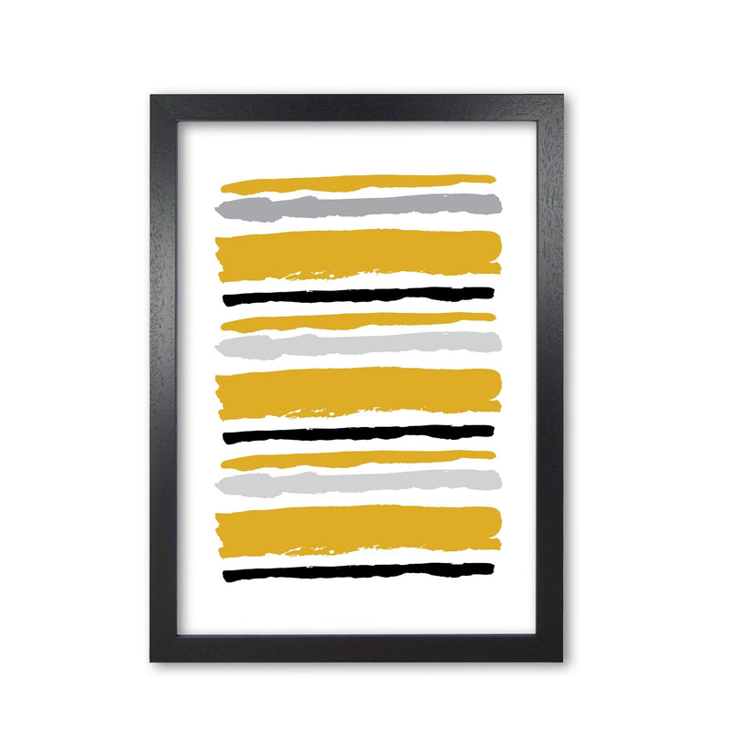 Mustard contrast abstract stripes modern fine art print