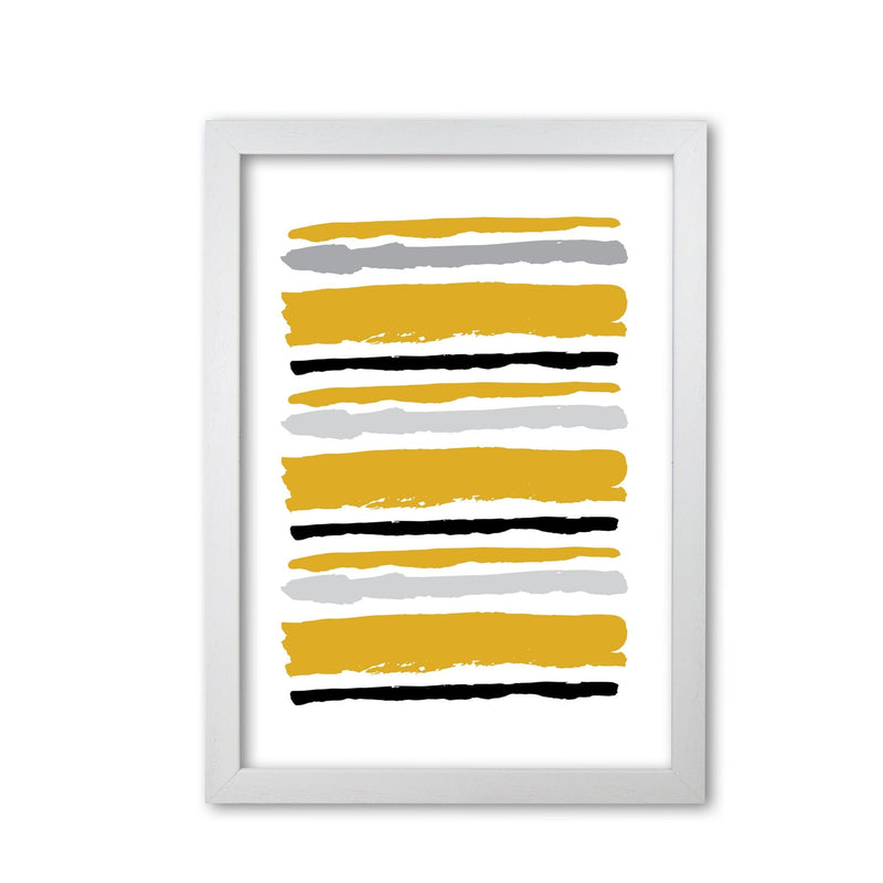 Mustard contrast abstract stripes modern fine art print
