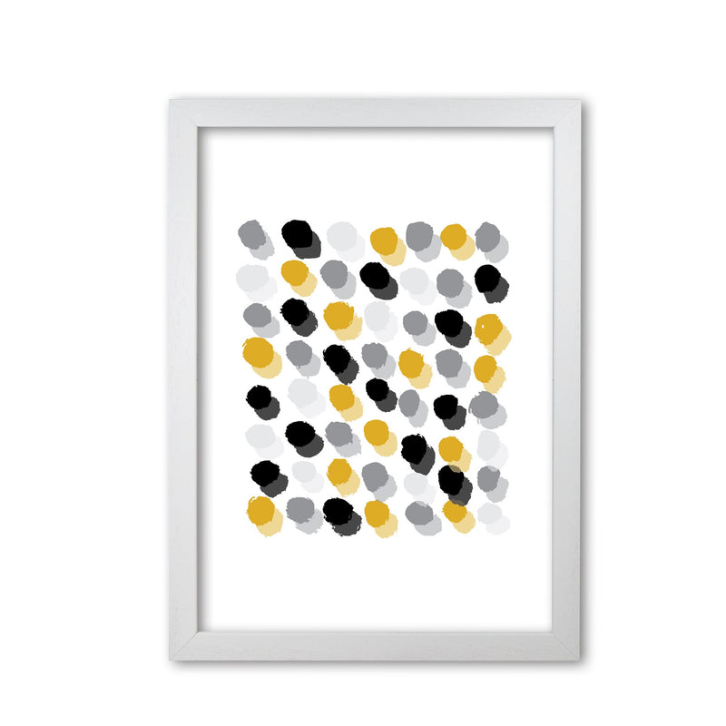 Mustard polka dots abstract modern fine art print