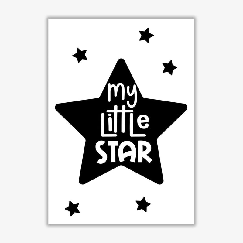 My little star black modern fine art print, framed childrens nursey wall art poster