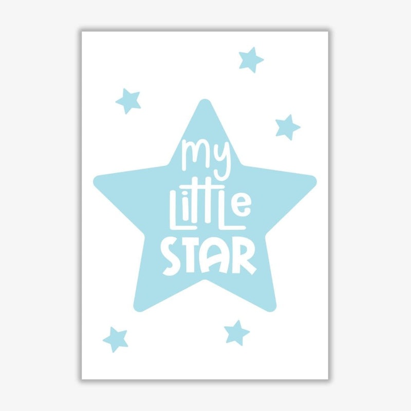 My little star blue modern fine art print, framed childrens nursey wall art poster
