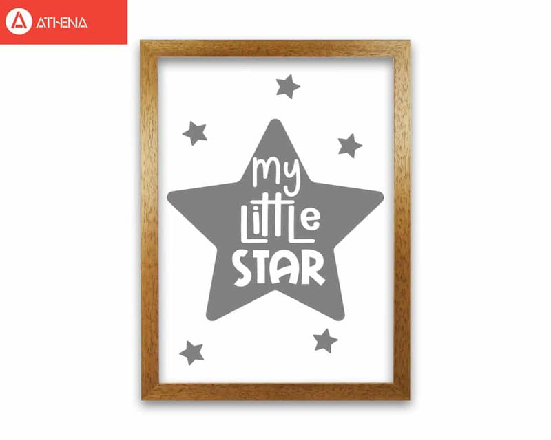 My little star grey modern fine art print, framed childrens nursey wall art poster