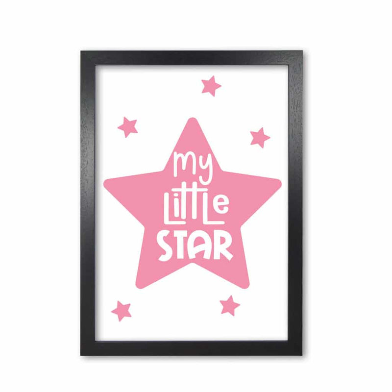 My little star pink modern fine art print, framed childrens nursey wall art poster