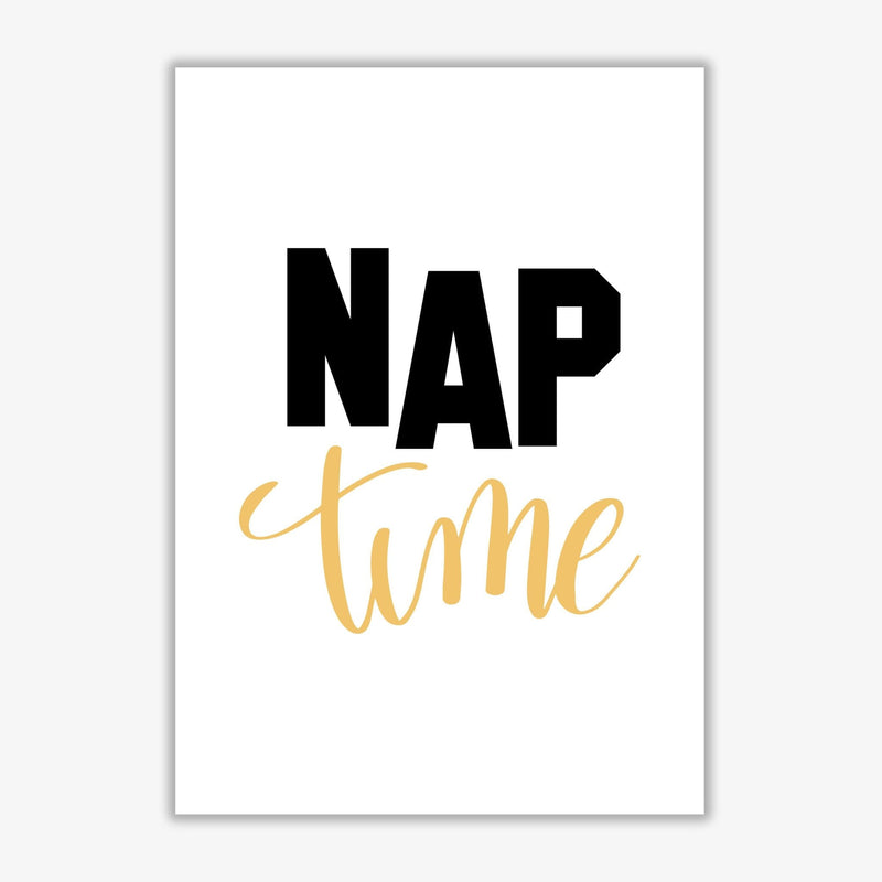 Nap time black and mustard modern fine art print, framed typography wall art