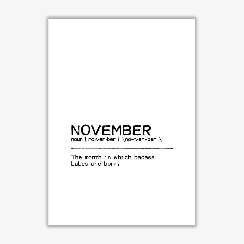 November badass definition quote fine art print by orara studio