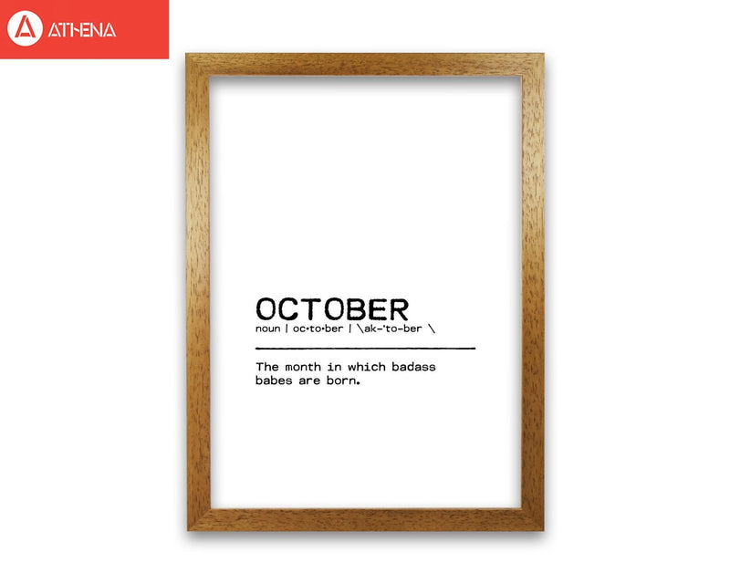 October badass definition quote fine art print by orara studio