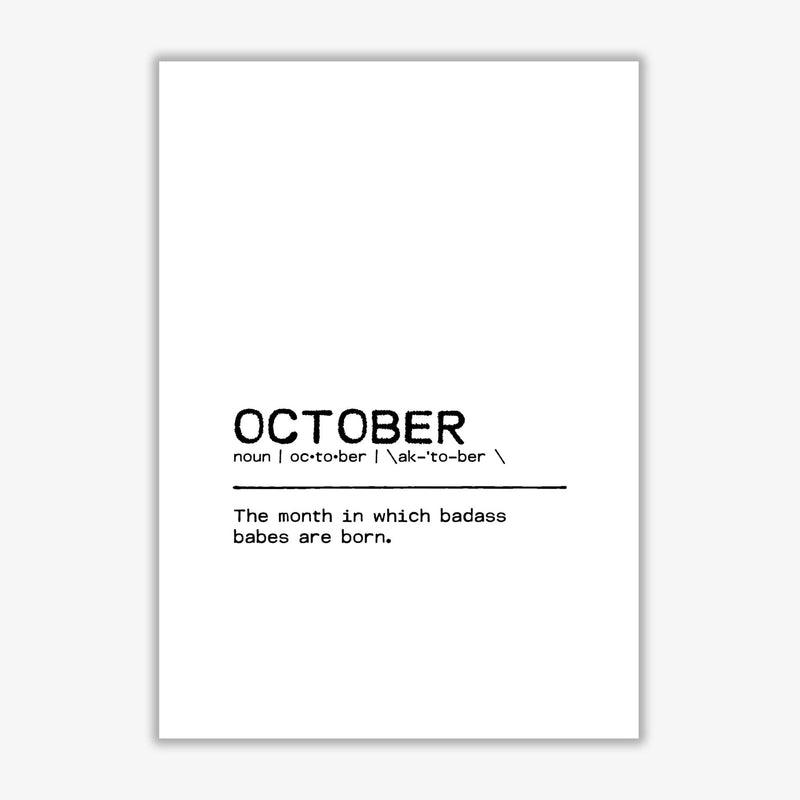 October badass definition quote fine art print by orara studio