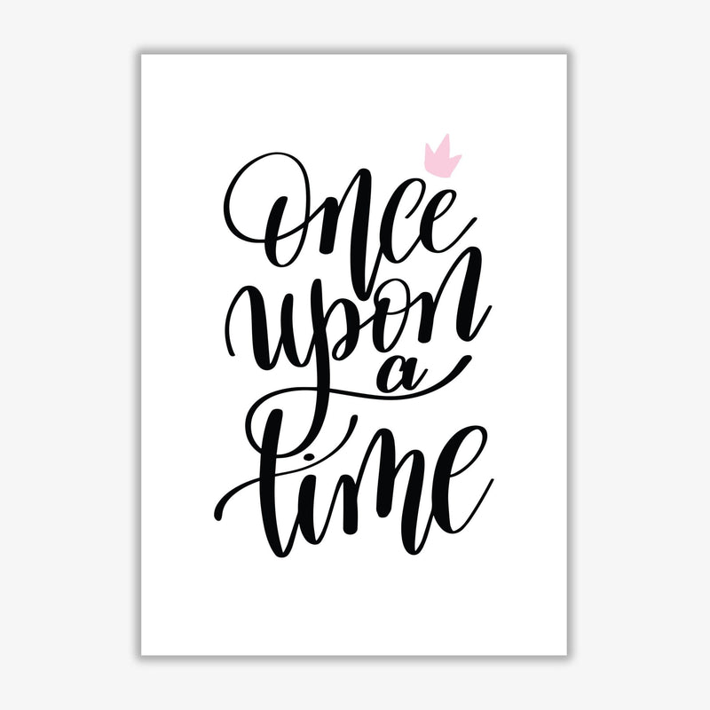 Once upon a time black modern fine art print, framed typography wall art
