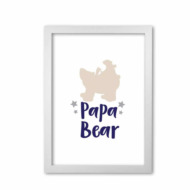 Papa bear modern fine art print, framed childrens nursey wall art poster