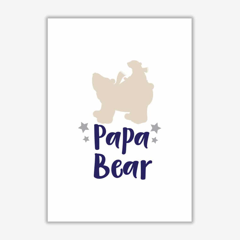 Papa bear modern fine art print, framed childrens nursey wall art poster