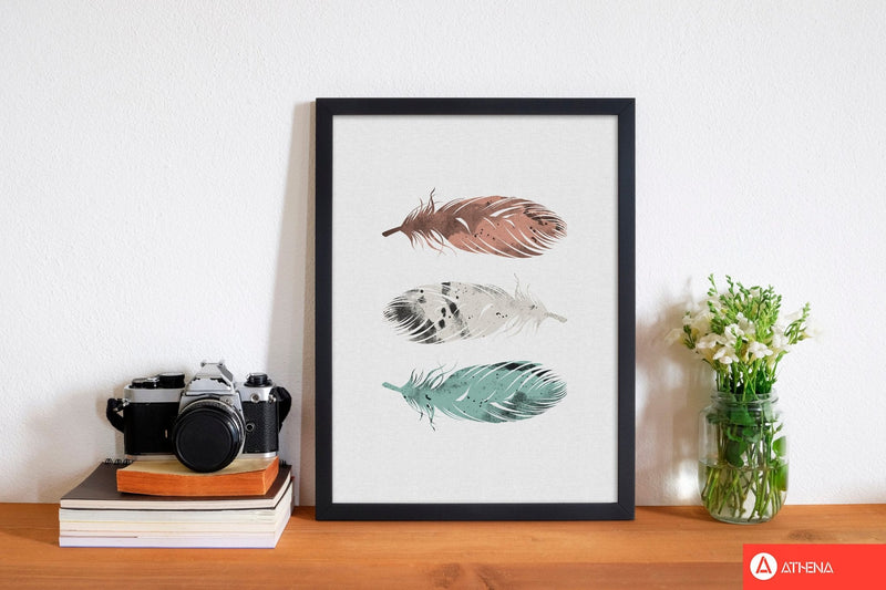 Pastel feathers fine art print by orara studio, framed botanical &