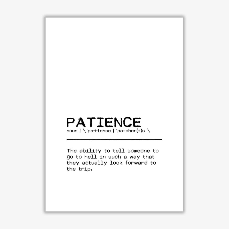 Patience hell definition quote fine art print by orara studio