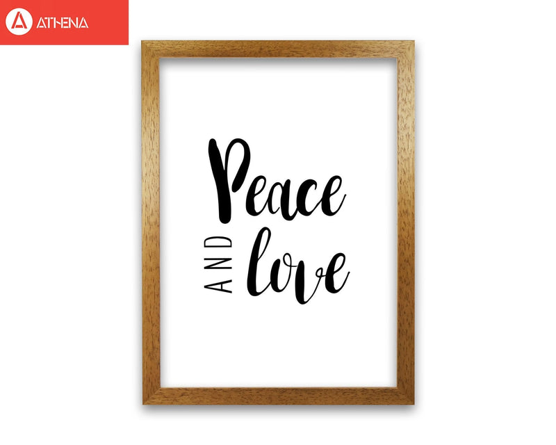 Peace and love modern fine art print, framed typography wall art