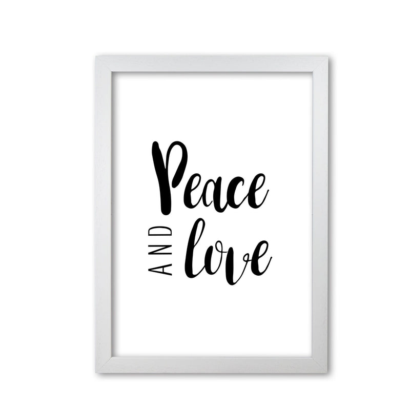 Peace and love modern fine art print, framed typography wall art