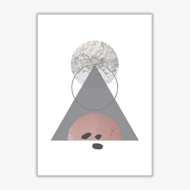 Peach, sand and glass abstract triangle modern fine art print
