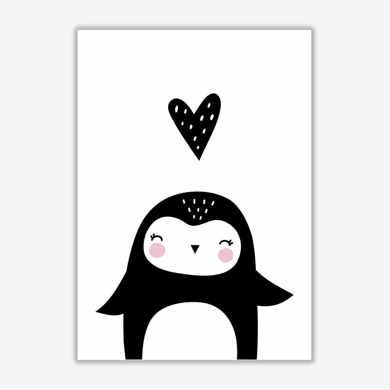 Penguin and heart modern fine art print