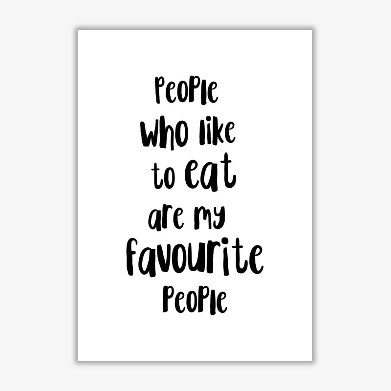 People who like to eat modern fine art print, framed typography wall art