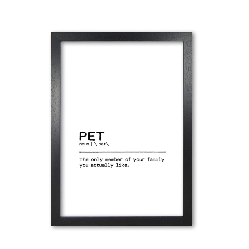 Pet family definition quote fine art print by orara studio