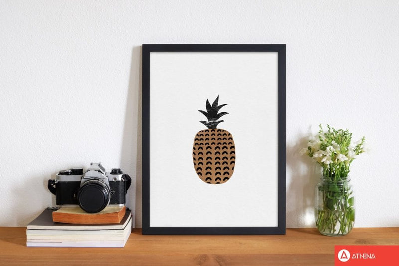 Pineapple fruit illustration fine art print by orara studio, framed kitchen wall art