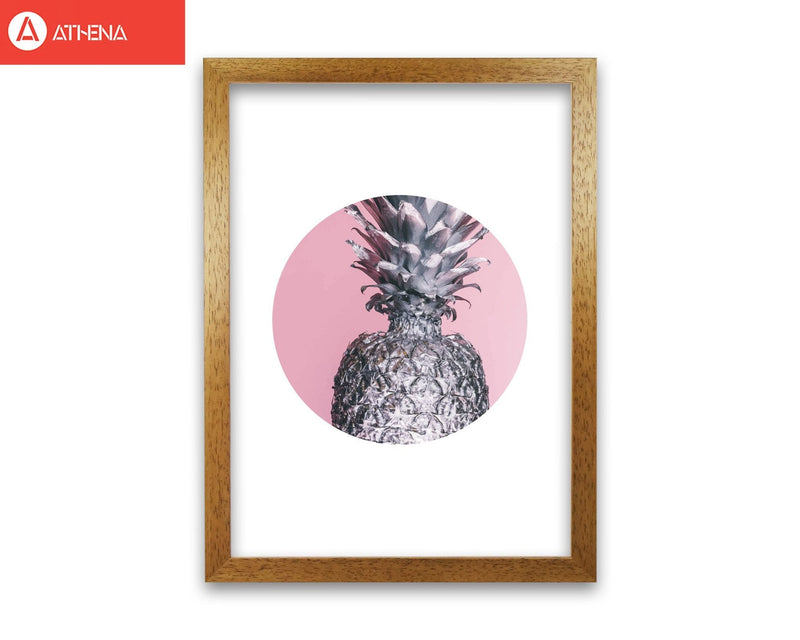 Pineapple pink circle modern fine art print