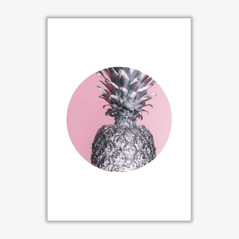 Pineapple pink circle modern fine art print