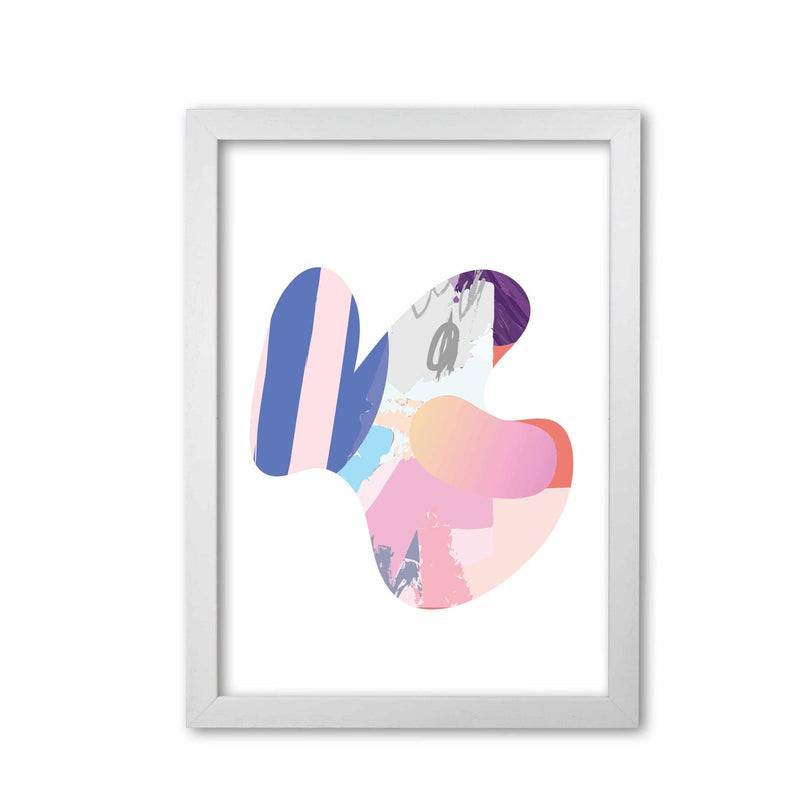 Pink abstract butterfly shape modern fine art print