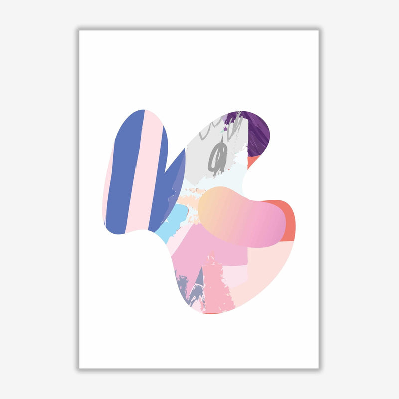 Pink abstract butterfly shape modern fine art print