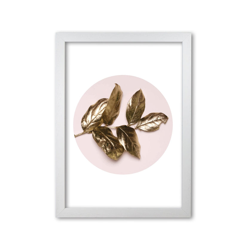 Pink and gold leaf modern fine art print, framed botanical &