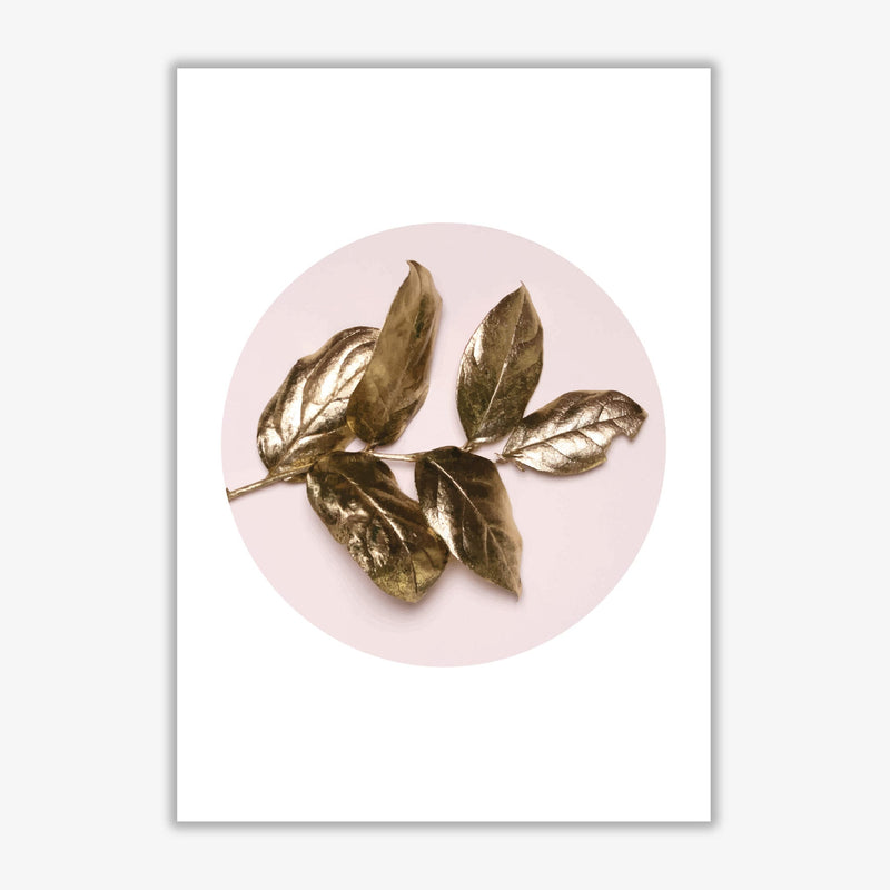 Pink and gold leaf modern fine art print, framed botanical &
