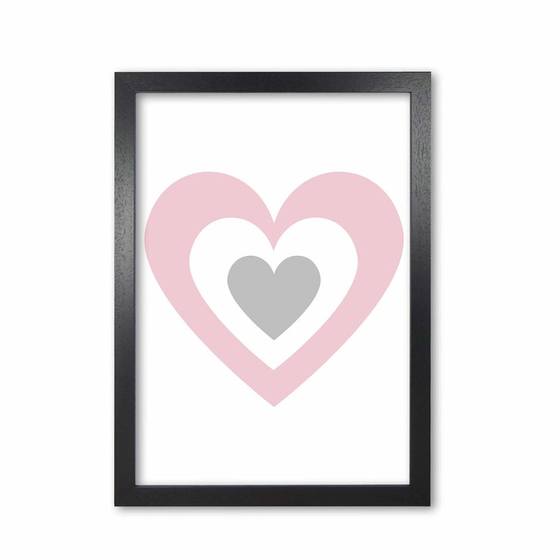 Pink and grey heart modern fine art print