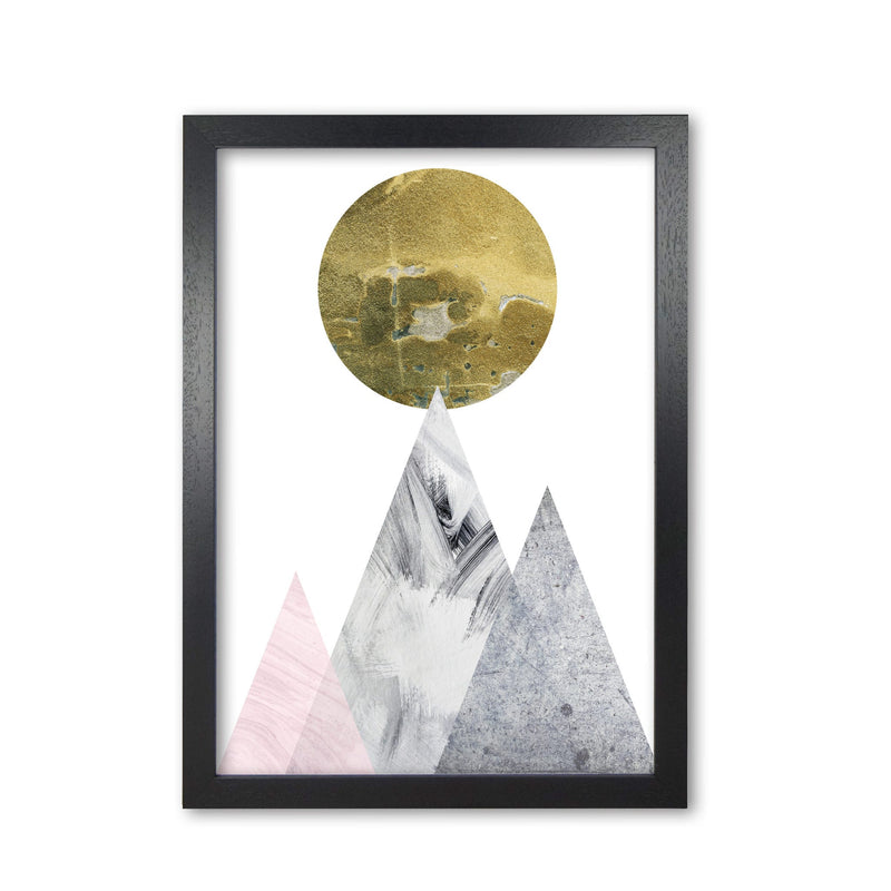 Pink and grey mountains abstract modern fine art print
