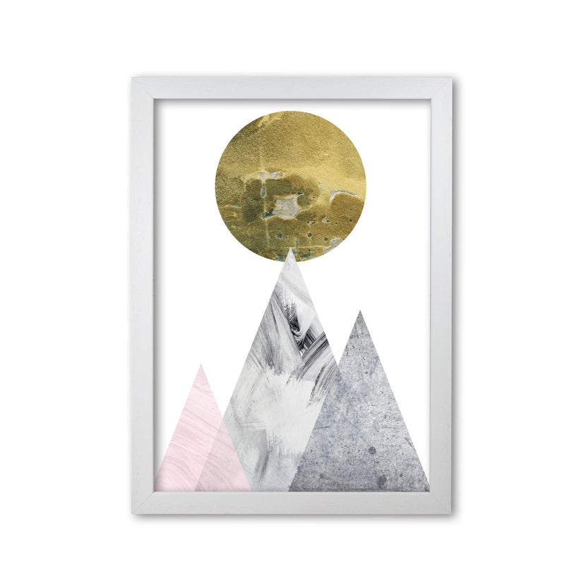 Pink and grey mountains abstract modern fine art print