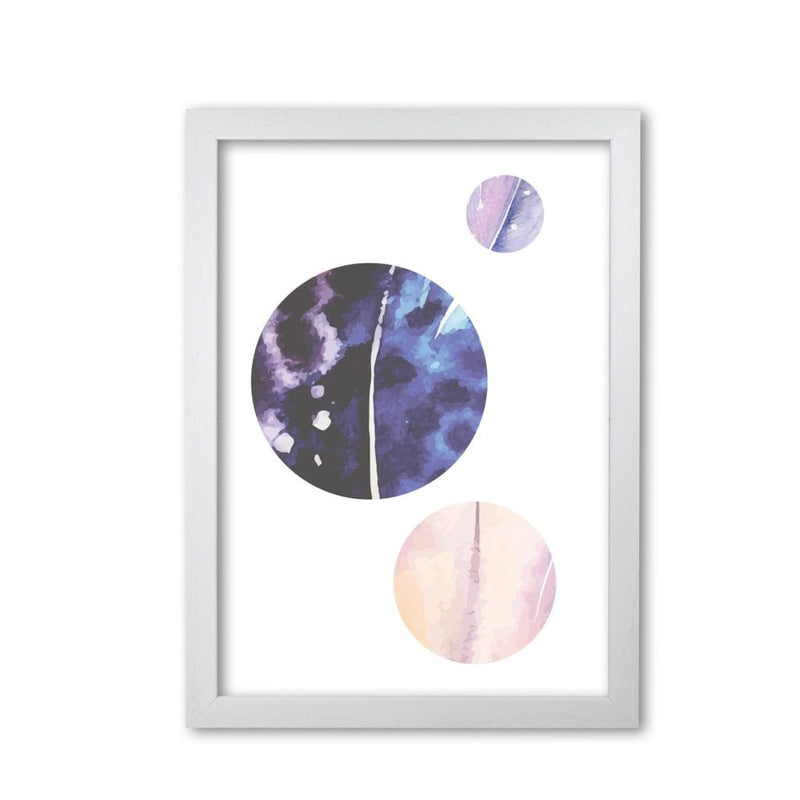 Pink and purple watercolour planets abstract modern fine art print