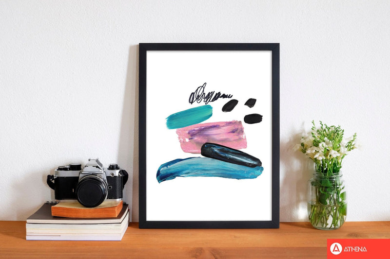Pink and teal abstract artboard modern fine art print