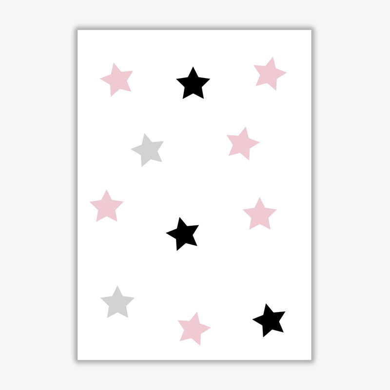 Pink black and grey stars modern fine art print