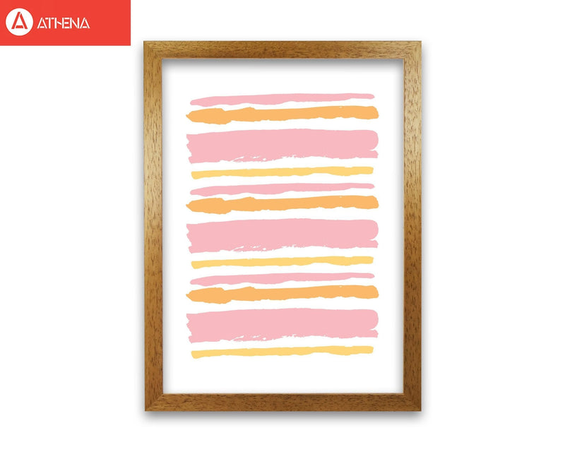 Pink contrast abstract stripes modern fine art print