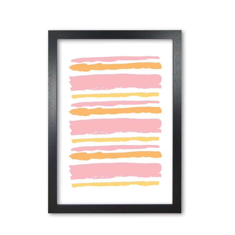 Pink contrast abstract stripes modern fine art print