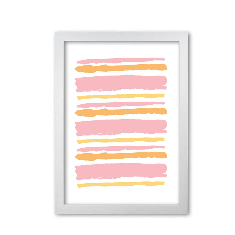 Pink contrast abstract stripes modern fine art print